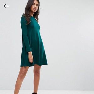 ASOS Boohoo ScoopNeck Long Sleeve Swing Dress